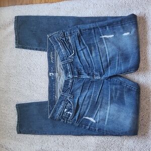 7 For All Mankind Josefina boyfriend jeans size 28 distressed button fly